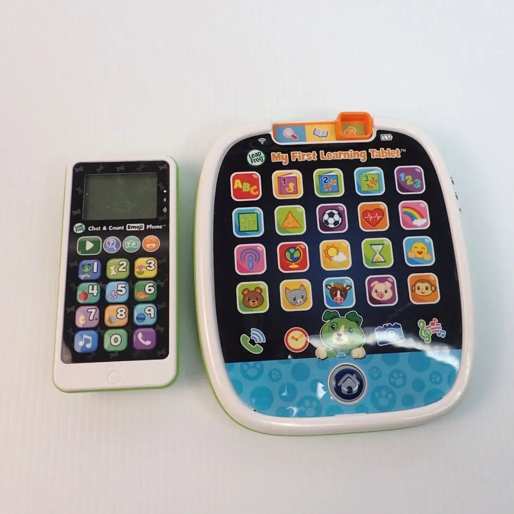 LeapFrog My First Learning Tablet & Chat & Count Emoji Phone Toy Lot of 2
